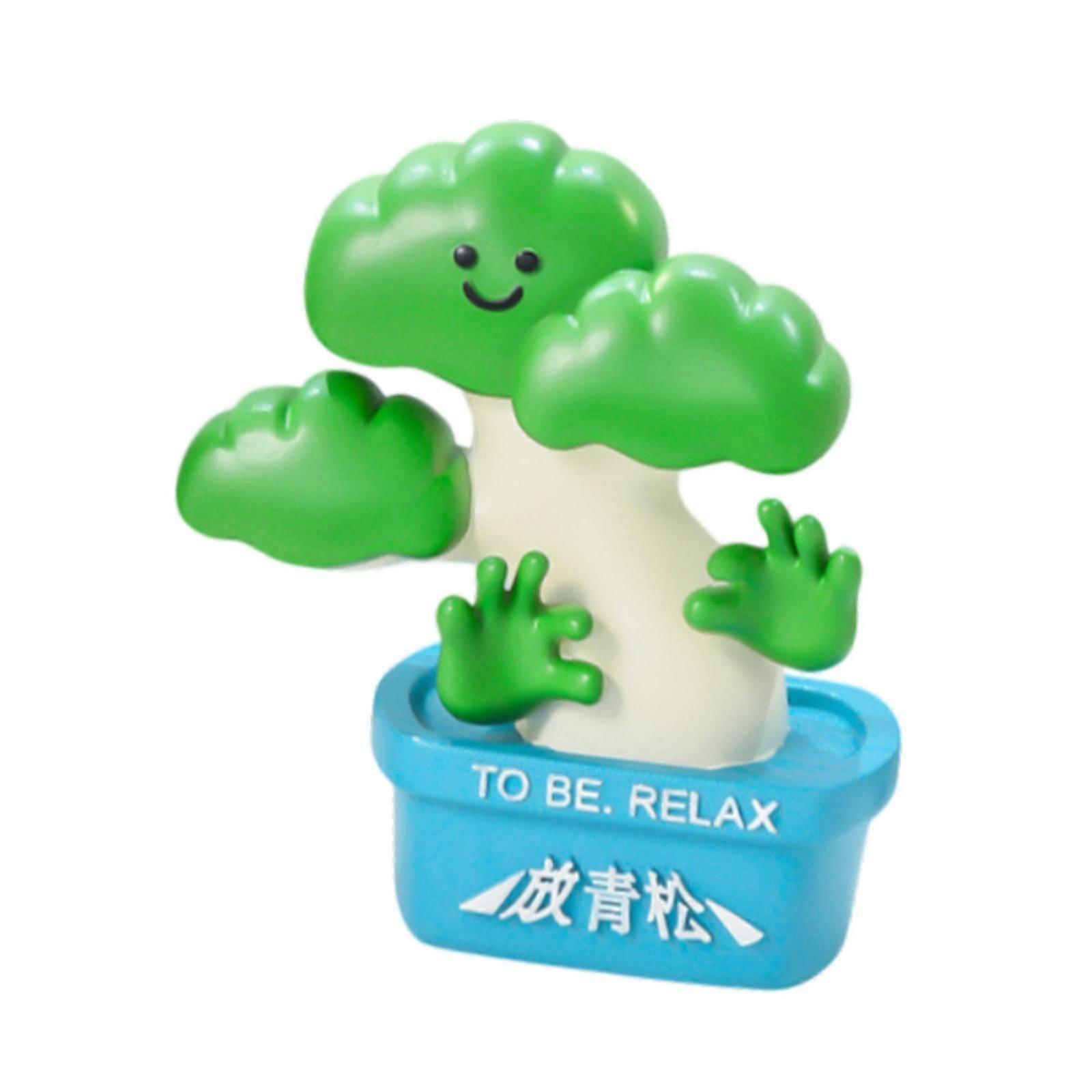 Resin Potted Green Planter Figurine Table Statue for Holidays Dorm Apartment Green