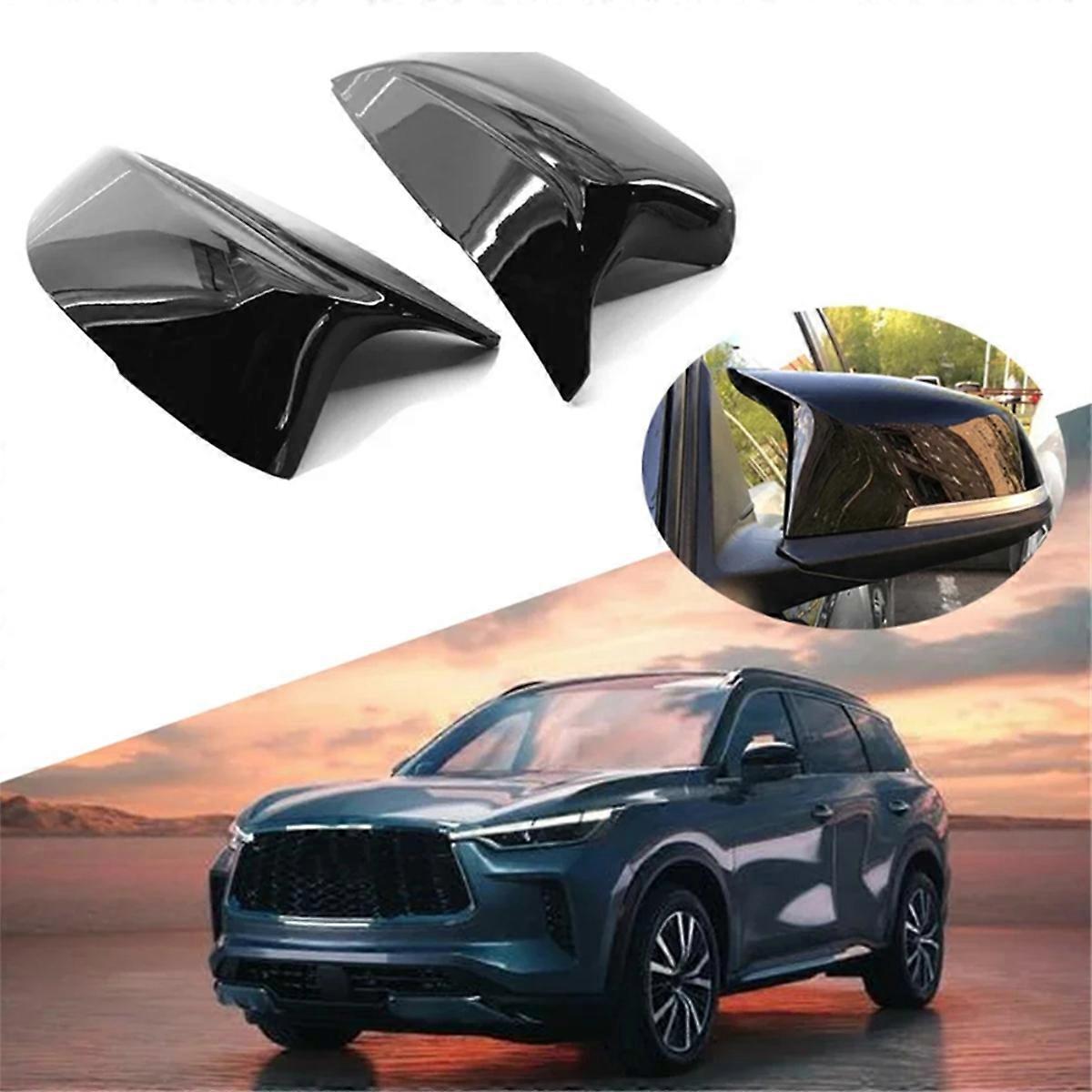 96373-4GA0H Car Left + Right Rearview Mirror Cover for QX30 Q50 Q60 Q70 2014-2019 96374-4GA0H Brigh