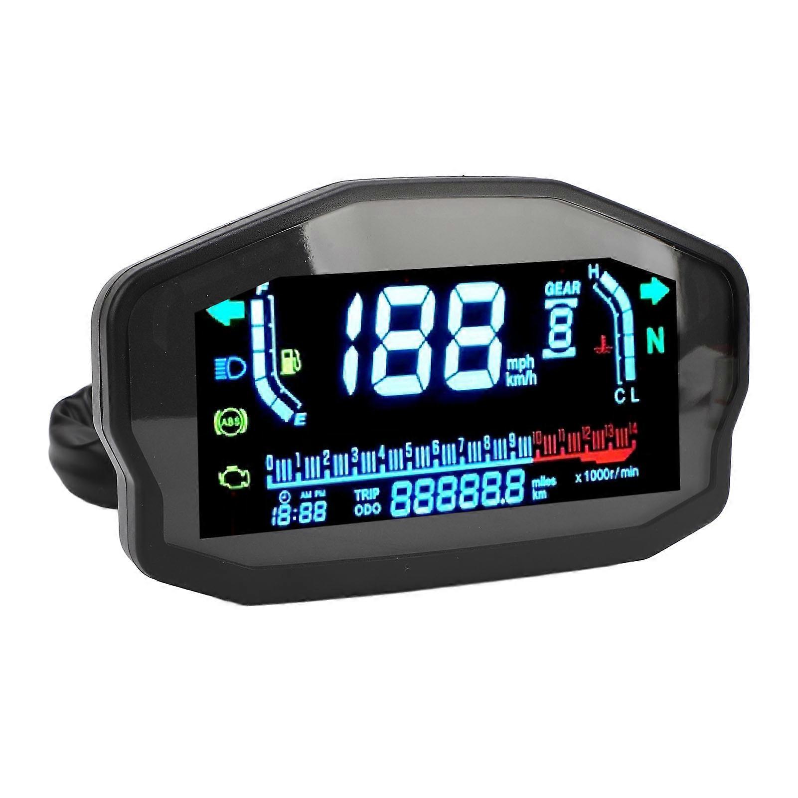 Motorcycle Digital Dash Panel DC8 to 12V Speedometer Odometer Tachometer RPM Gauge Replacement for Suzuki 1 2 4 Cylinders with Sensor 