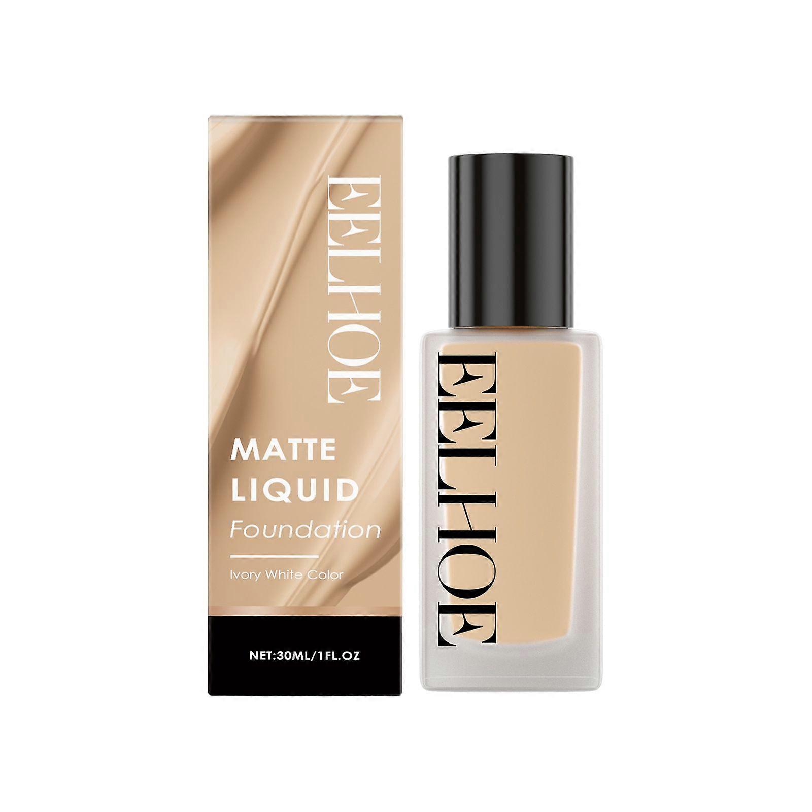 Eelhoe Matte Flawless Liquid Foundation Smear-Proof Makeup Concealer And Moisturizer Lightweight Moisturizing Matte Makeup Effect Waterproof And Sweat