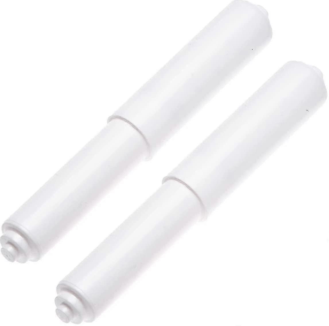 White Spring-Loaded Bathroom Tissue Holder Roller, 2-Pack (80 characters)