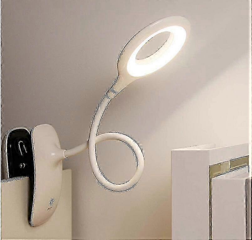 LED Clip-On Reading Lamp, Dimmable Eye Protection Desk Light with USB Power
