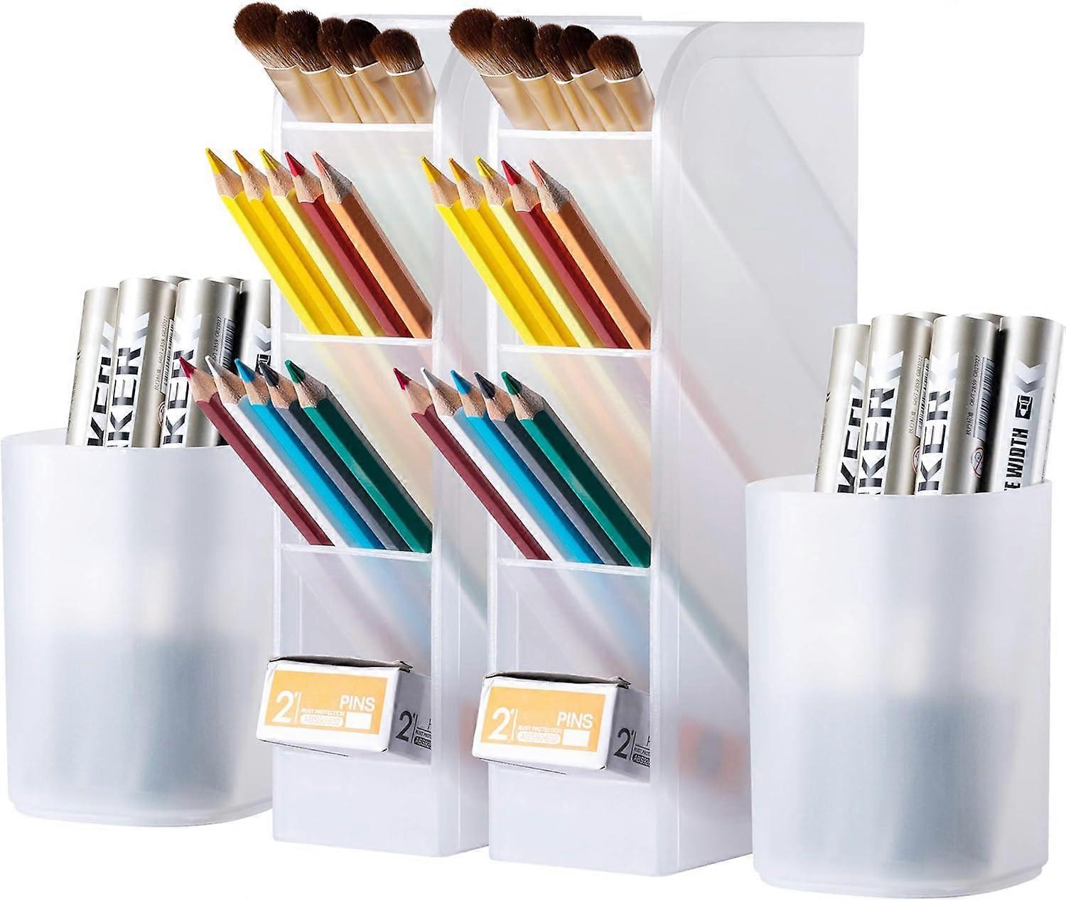 High Quality Desk Organizer, Bpa Free Material, 4PCS White Stackable Storage Boxes For Multi-Functional Stationery And Personal Items At Home,