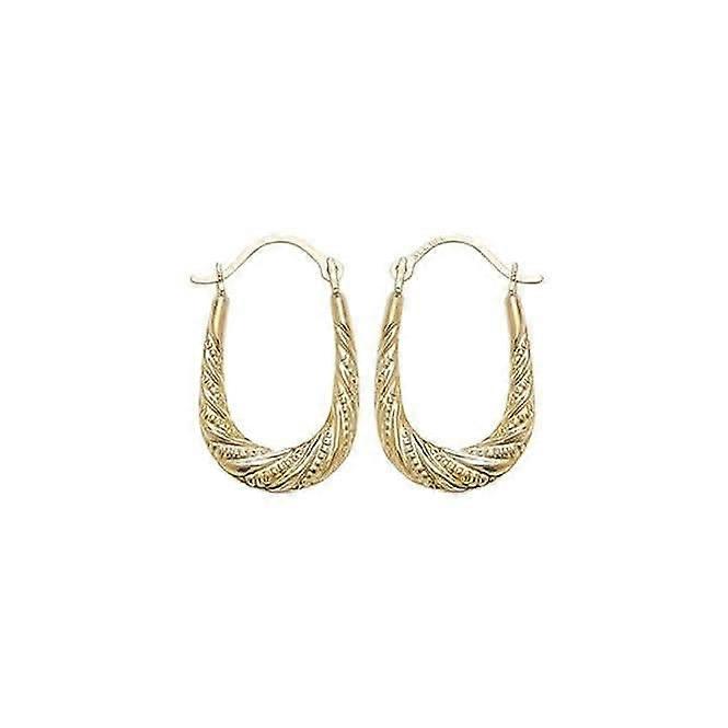 9CT Yellow Gold Creole Earrings ER474
