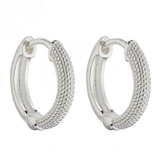 Micro Bead Textured Hoop Earrings E5997