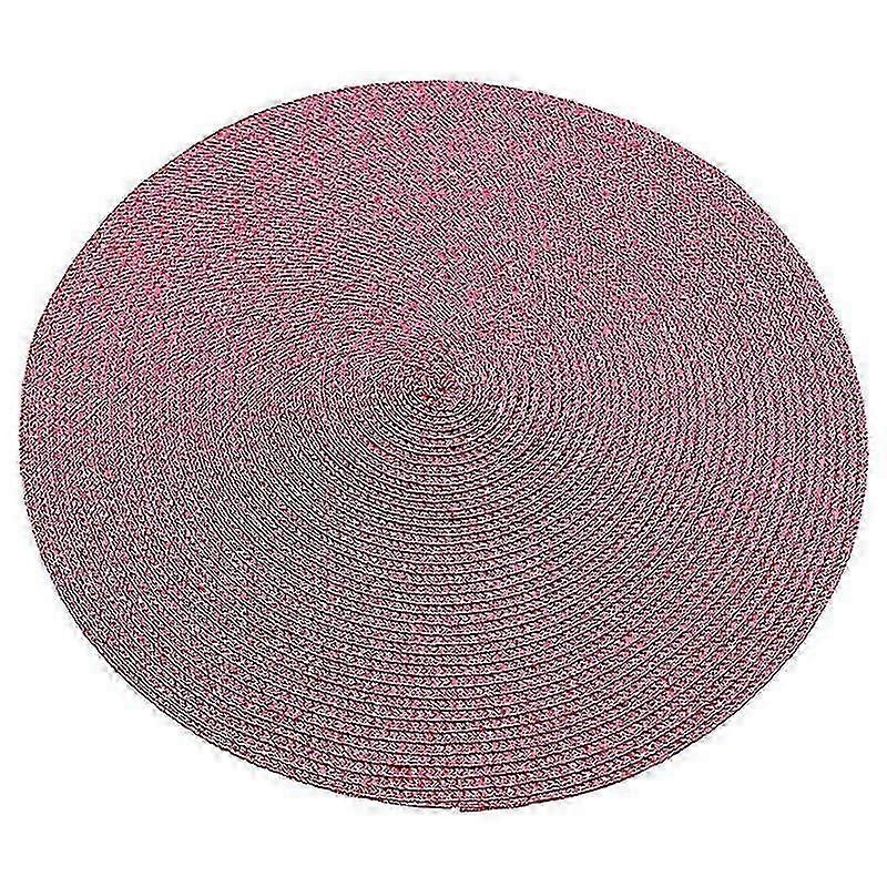 4pcs Dining Table Mat Woven Pad Heat Resistant Coaster(red)