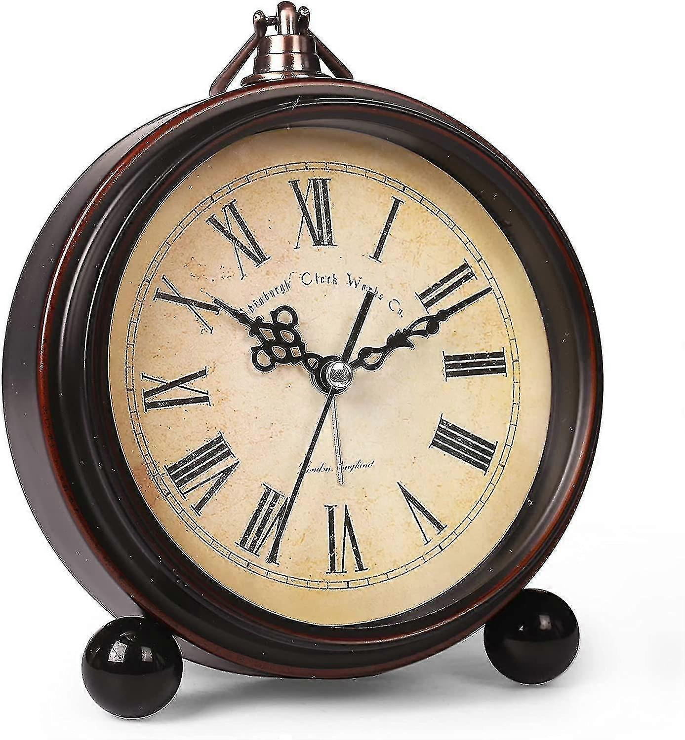 Battery Alarm Clock,vintage Retro Alarm Clock With Night Lighthangable ,super Silent, Non Ticking Analog Small Table Clock For Bedroom ,bedside, Desk 