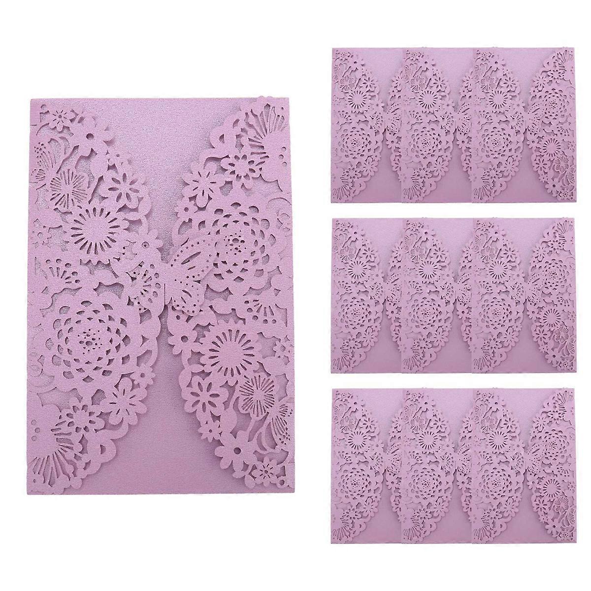 10Pcs Carved Butterflies Invitation Card for Wedding: Light