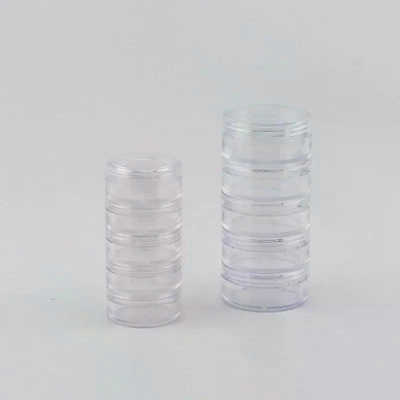 1pc  5g 10g  Empty Stackable Jars Loose Power Pot Eye Shadow Powder Small Container Nail Art Portable Bottles 5 Layers Jar