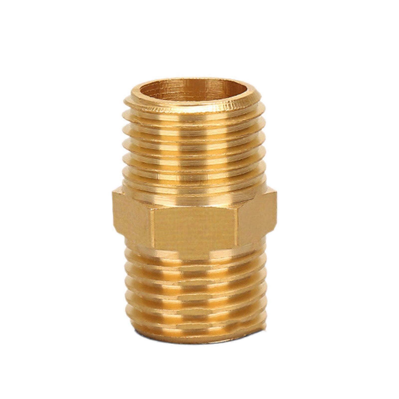 Brass Pipe Fitting Hex Nipple Male to Male Pipe Adapter Straight Connector Pipe Fitting Coupler Pipe Fitting Adapter