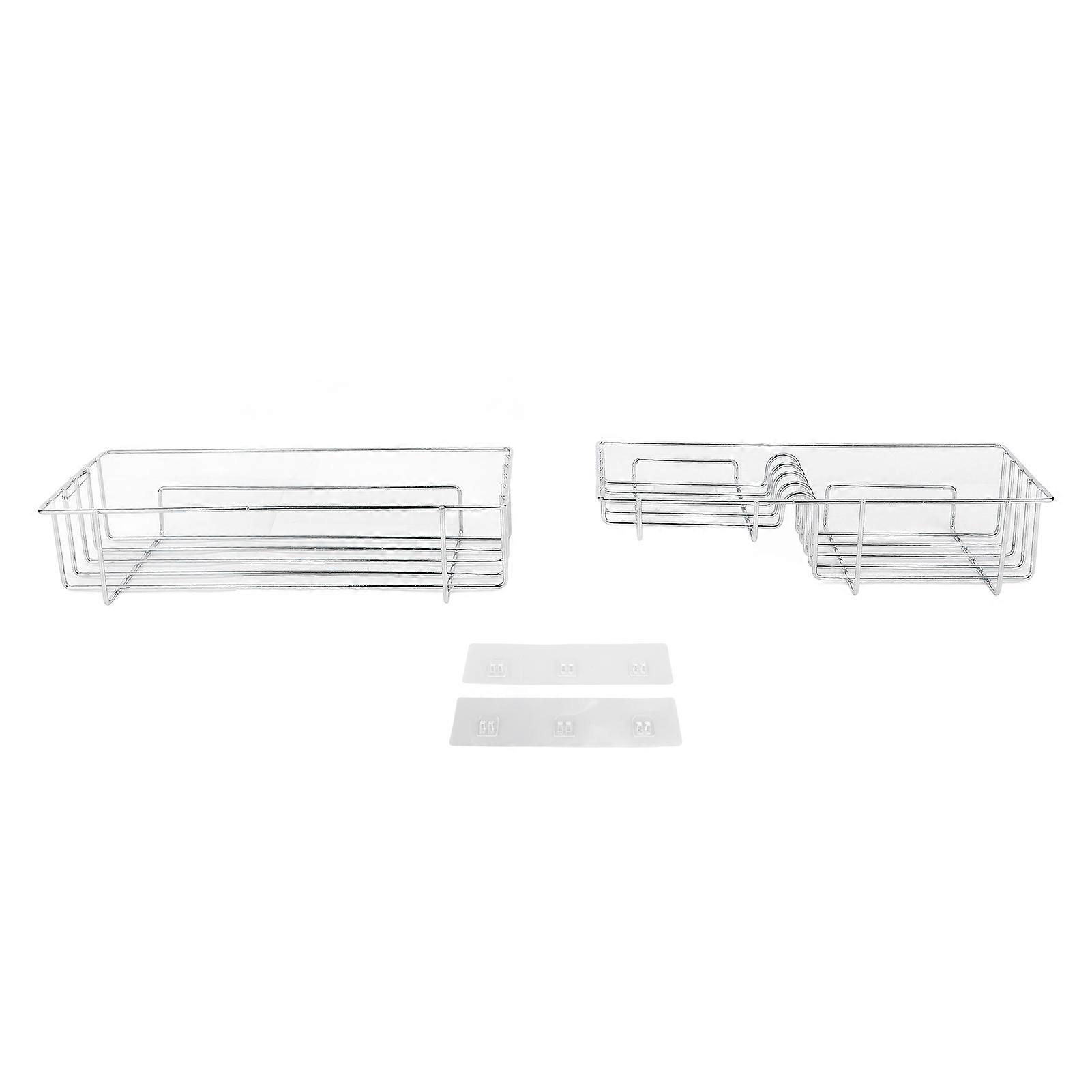 2PCS Set Toilet Floating Shelf Multifunctional Iron Wall Mounted Bathroom Hanging Storage Shelf