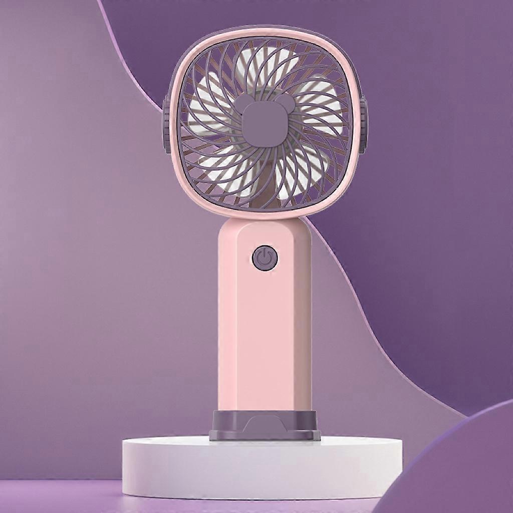 Handheld Portable Mini Multifunctional Fan With Phone Holder Function Pink Purple no Battery