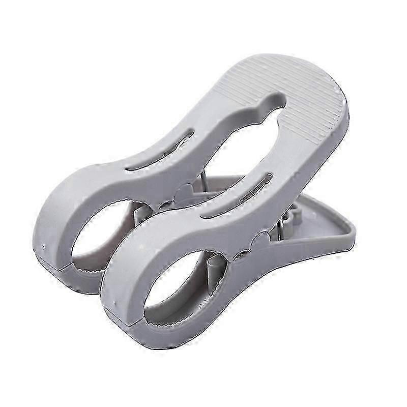 Gray Set of 4 Thick Plastic Multi-Function Clothes Pegs