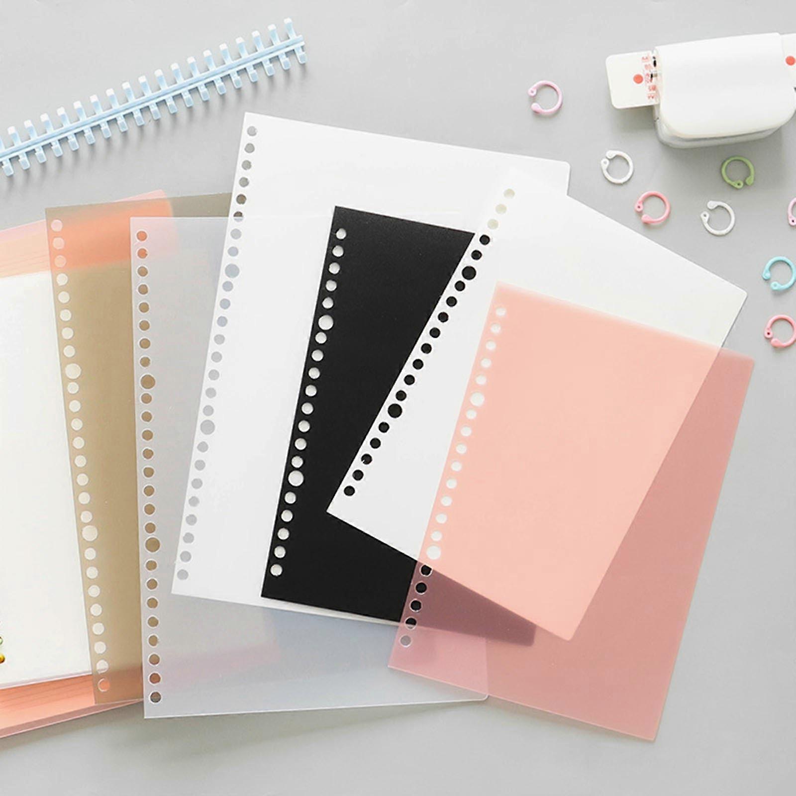2 Sheets A5/B5 Notebook Page Binder Candy Colored PP Loose-leaf Covers 26 20 Holes Index Divider Separator Accessories Transparent color