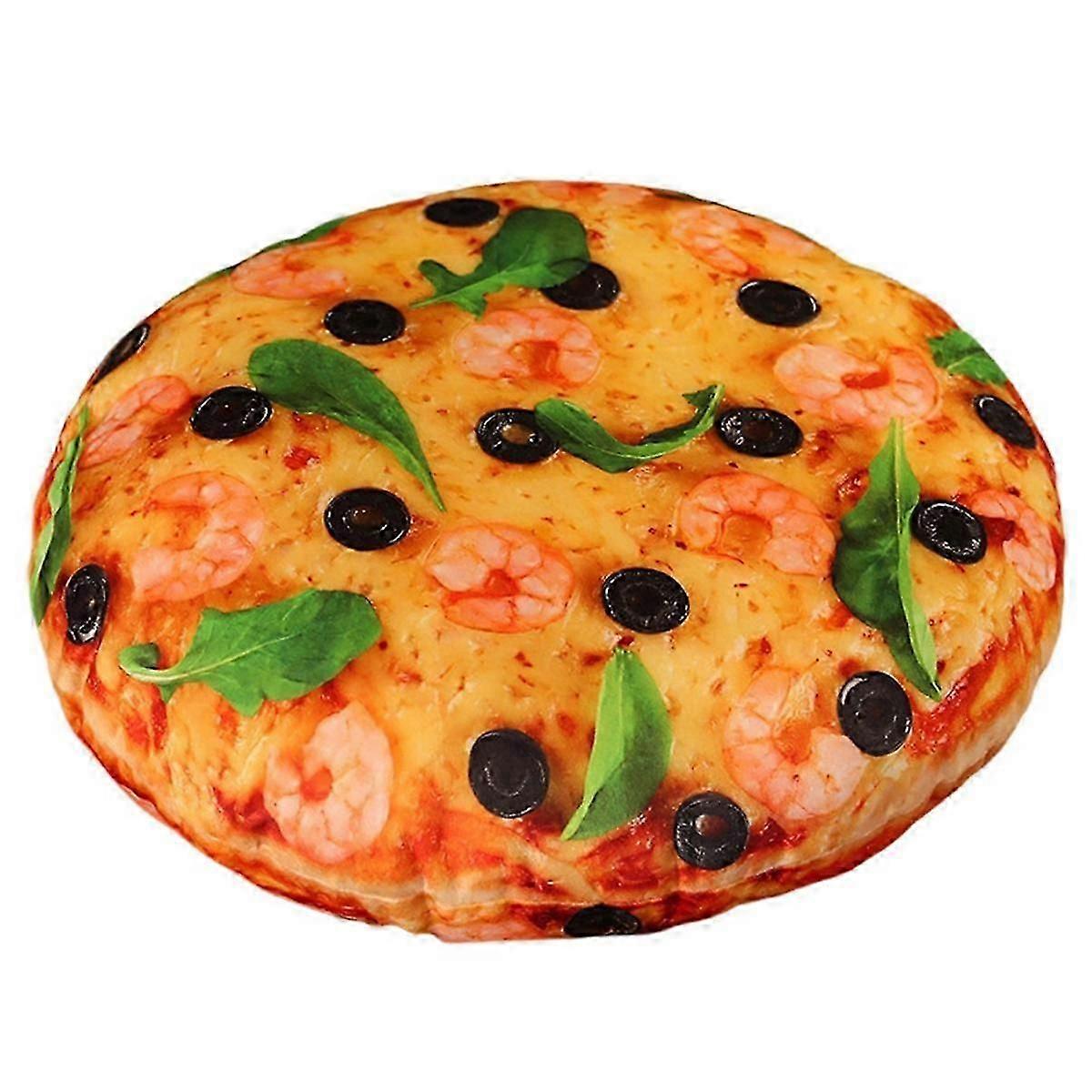 Pizza Shaped Pillow Funny 3D Round Food Plush Stuffed Pillow Novelty Throw Cushion Stuffed Animal T