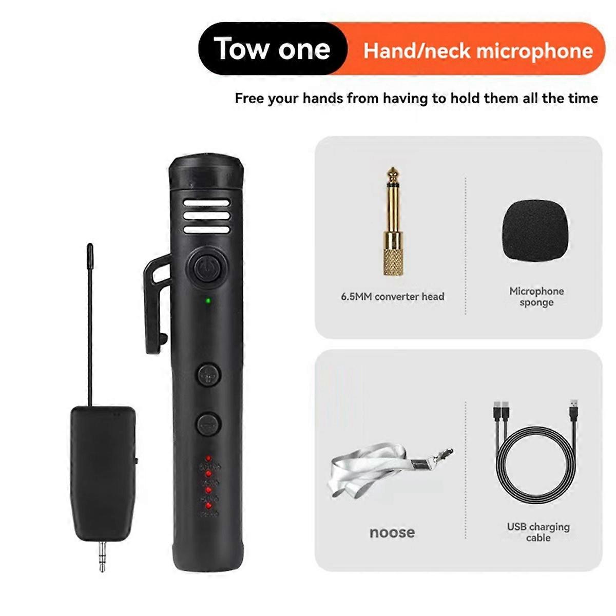 Wireless Microphone with 6.5mm Converter Adapter Teaching Microphone