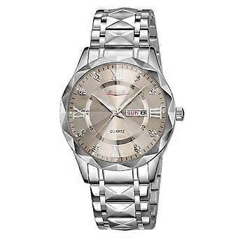 SKMEI Montre Lumineuse Homme Argent Boîtier Cadran Gris