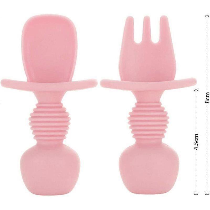 Silicone spoon and fork, baby tableware set