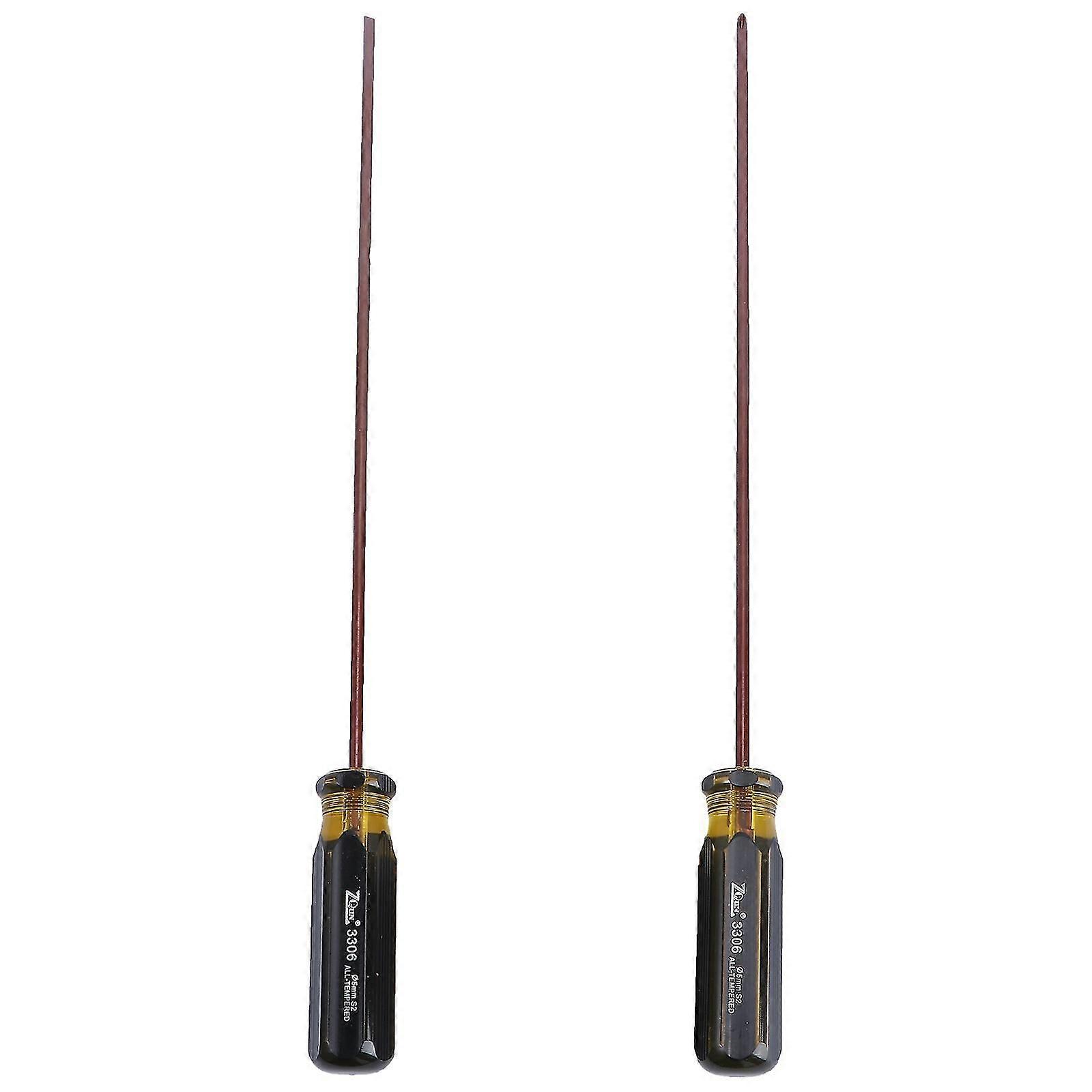 2pcs Screwdriver Durable Convenient Practical Magnetic Screwdriver Flathead Screwdriver Phillips Screwdriver For Repair
