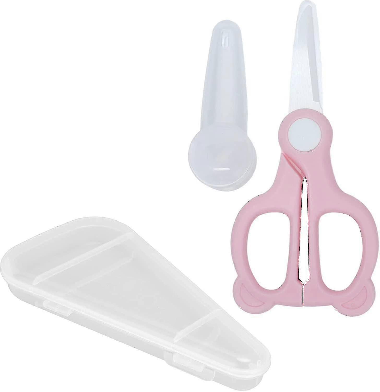 Baby Food Ceramic Scissors, Safe Use With Storage Box And Lid Travel Food Scissors For Noodles, Meat, Chicken, Veggies And Fruits(pink)-sfygv