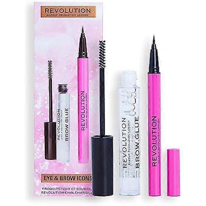 Gift Set - Revolution - Eye and Brow Icons - Brow Glue - Liquid Eyeliner - Waterproof