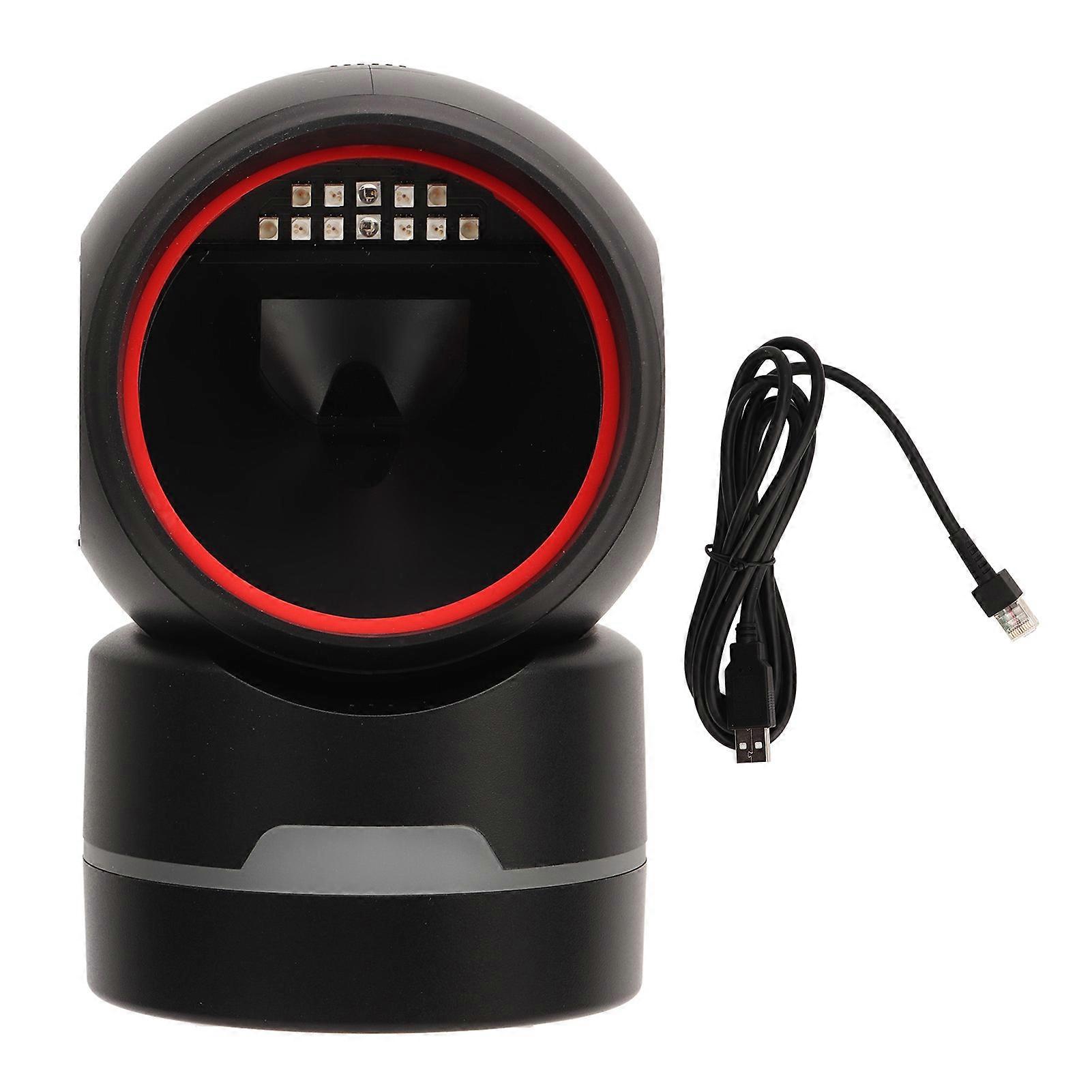 Scanner Automatic Sensing Wide Angle USB Plug and Play Hands Free Desktop 1D 2D QR Barcode Reader