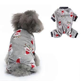 Dog Christmas Outfit, Dog Pajamas, Dog Winter Clothes for Small Dogs Boy Girl, Pet Sweater, Cat Costume (Gray)