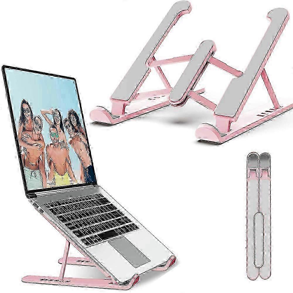 Laptop Stand, Portable Laptop Stand for Desk, Adjustable Ventilated Cooling Computer Notebook Stand Riser Compatible,Pink