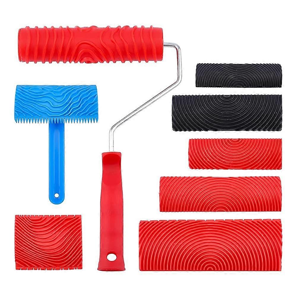 Rubber Wood Grain Painting Tool With Wall Texture Pattern Roller For Painting Walls And Decorations