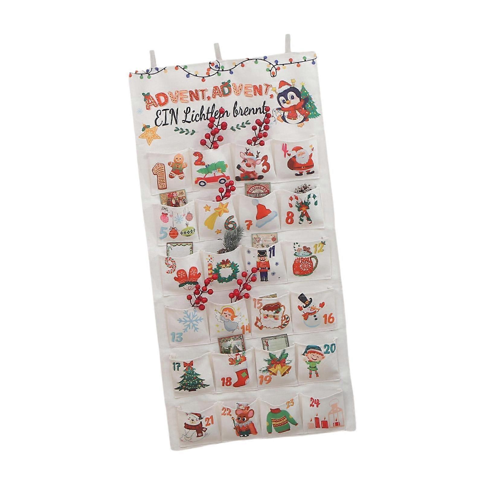 Christmas Advent Calendar Hanging Storage Bag Empty Fillable Advent Calendar