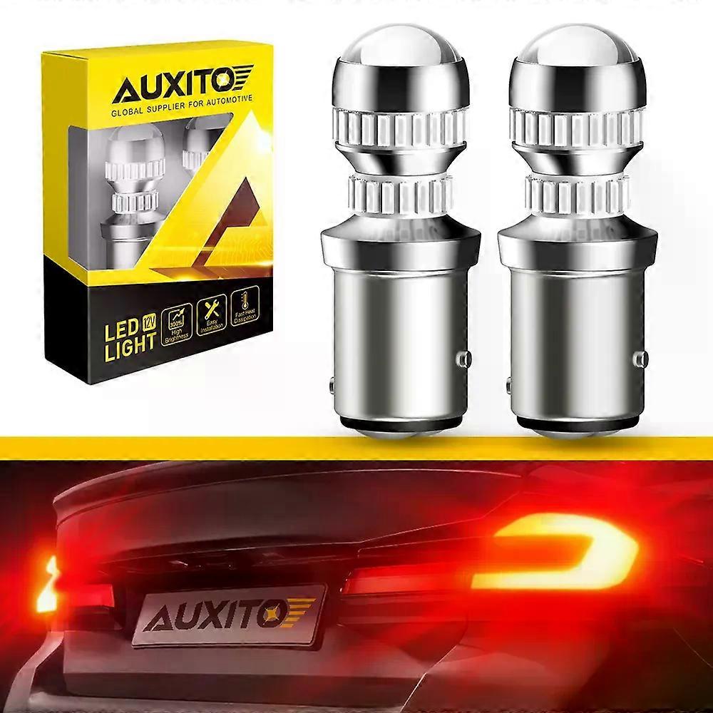 AUXITO 2x BAY15D P21/5W LED Double Filamento Lamp DRL 1157 Car Rear Stop Brake Tail Rear LED Light White Red With Projector Lens