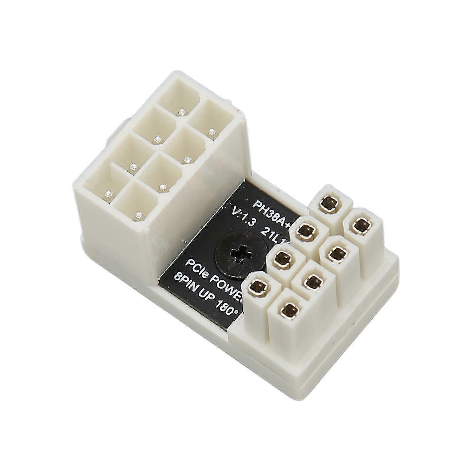 ABS Shell Thick Copper Graphics Card Power Connector GPU PCIe Connector White 8Pin 180 Degrees for Desktop Computer Type A