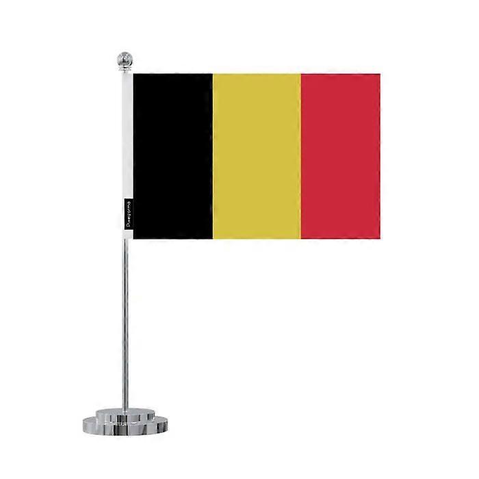 Flag desk of Belgium – 14 x 21 cm – Polyester – Stainless Steel Base