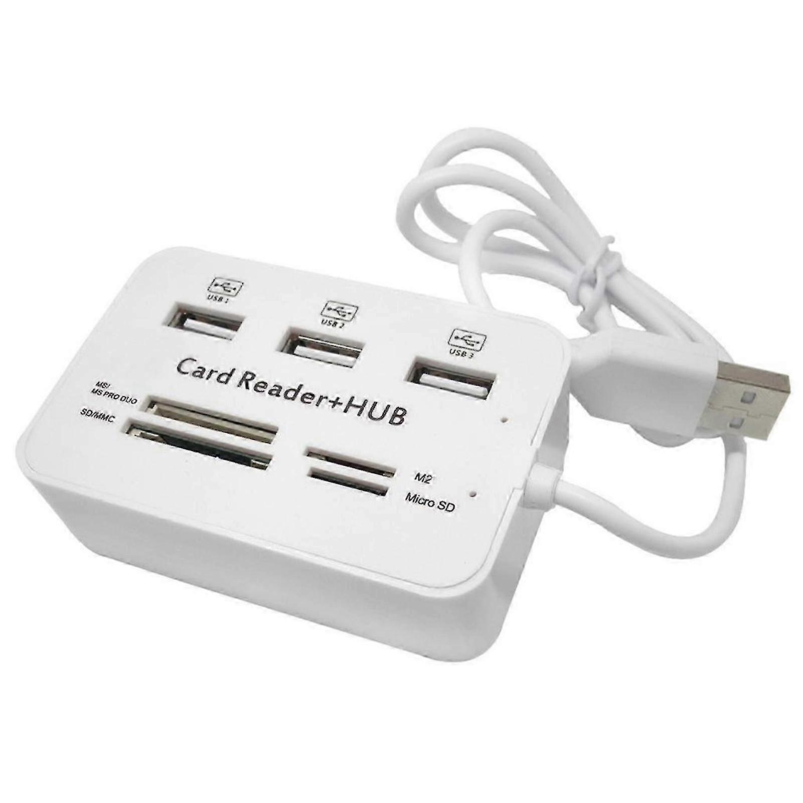Card Reader Plug-And-Play High-Speed Transmission No Driver Required Compact Size Universal USB Memory Card Reader