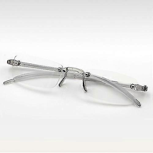 Fornnerg Men Women Lightweight Clear Rimless Resin Reading Glasses +1.00 To +4.00