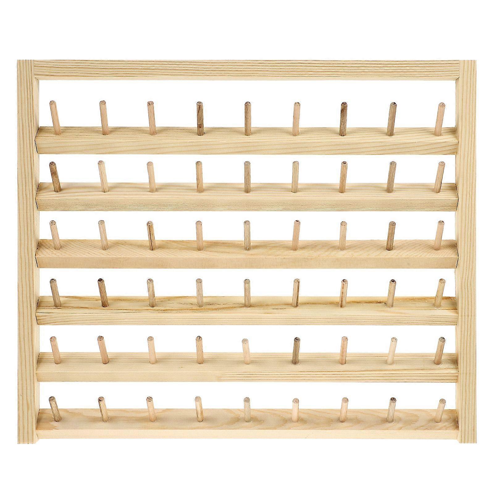 Wooden Sewing Thread Storage Holder Wall-Mounted 54-Spool Sewing Thread Rack