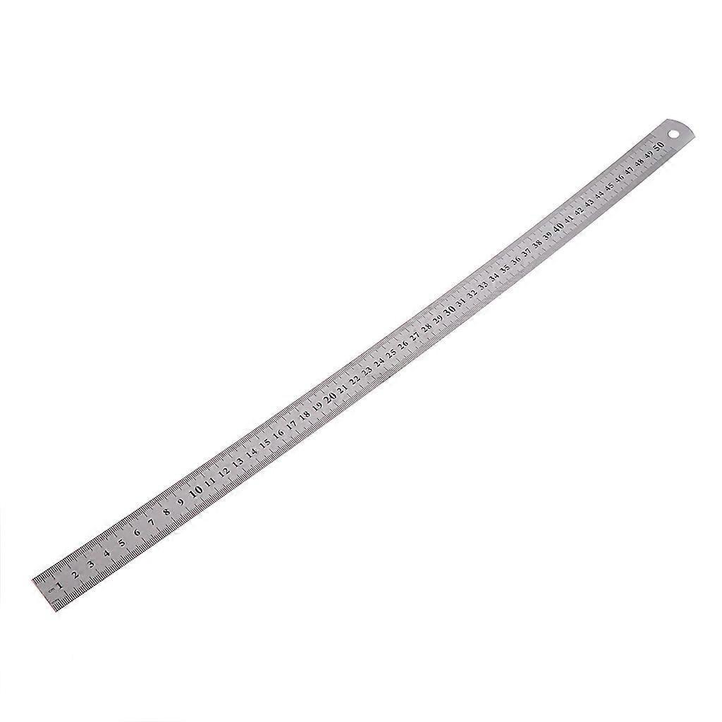 Lightweight Stainless Steel Ruler Rule Measuring Measure Straight Edge with Hole for Easy Hanging for Carpenter Students Silver