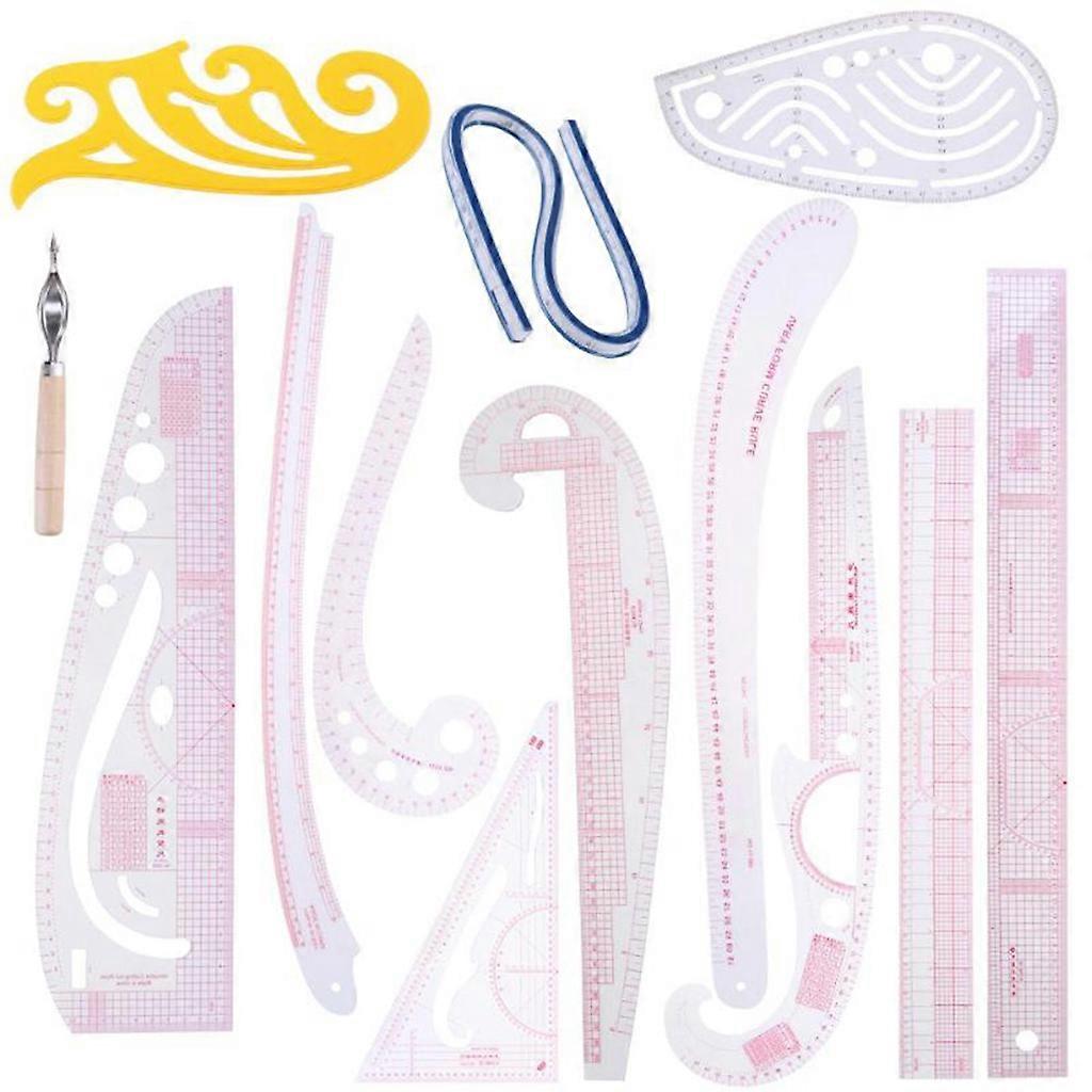 Multifunctional Sewing Tools Soft Plastic Comma Shaped Curve Ruler Styling Design Ruler French Curve Curve Ruler Durable