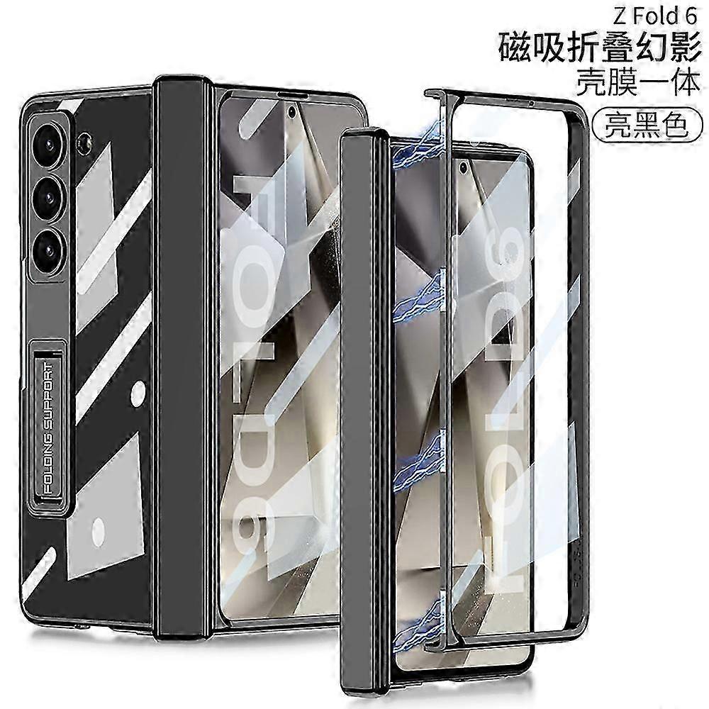 For Z Fold 6 Case, Magnetic Case For Samsung Galaxy Z Fold 6 With Kickstand & Hinge Protection & Screen Protector Full Body Protective Cover