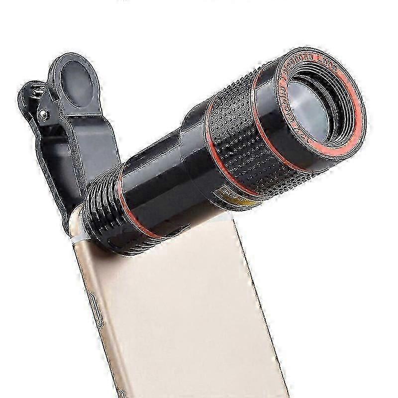 Universal 12x Zoom Telescope Lens for Smartphone Camera with Clip