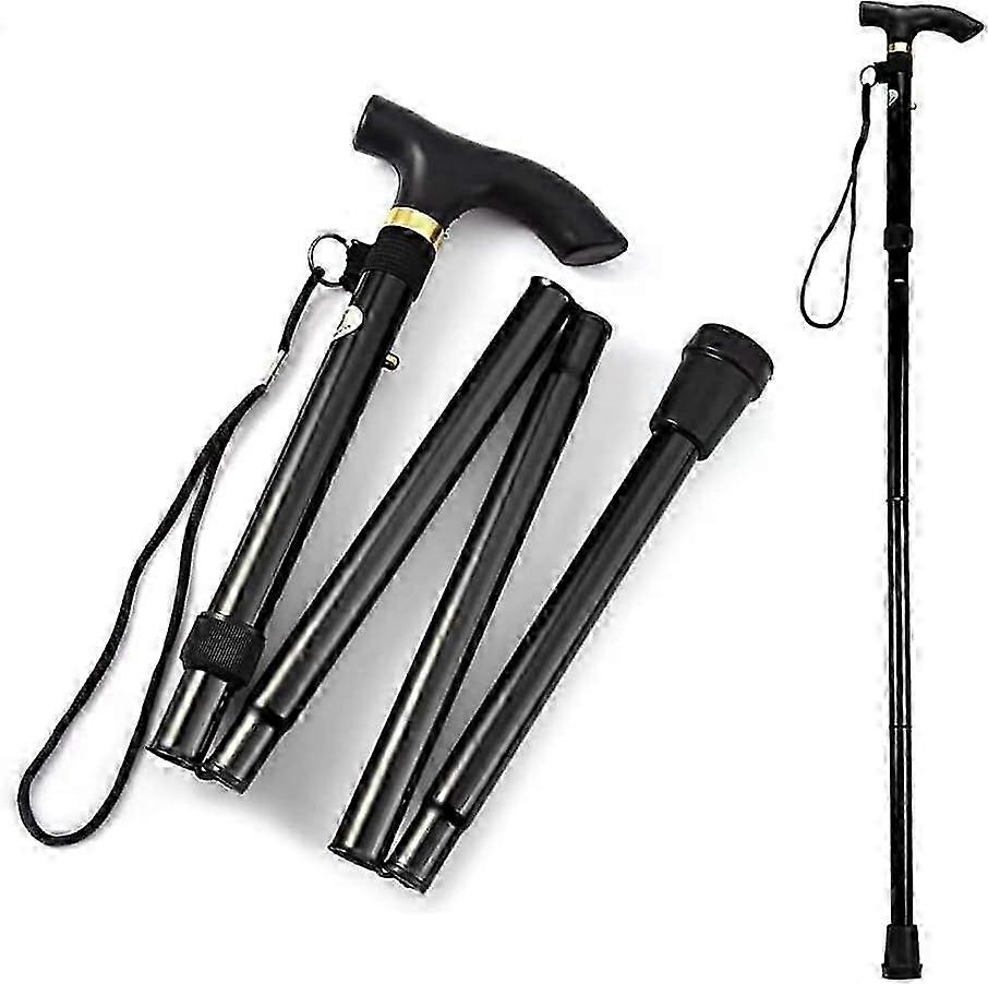 Bengala de Alumínio Portátil Ajustável, 33-37 polegadas, Adequada para Caminhadas e Idosos