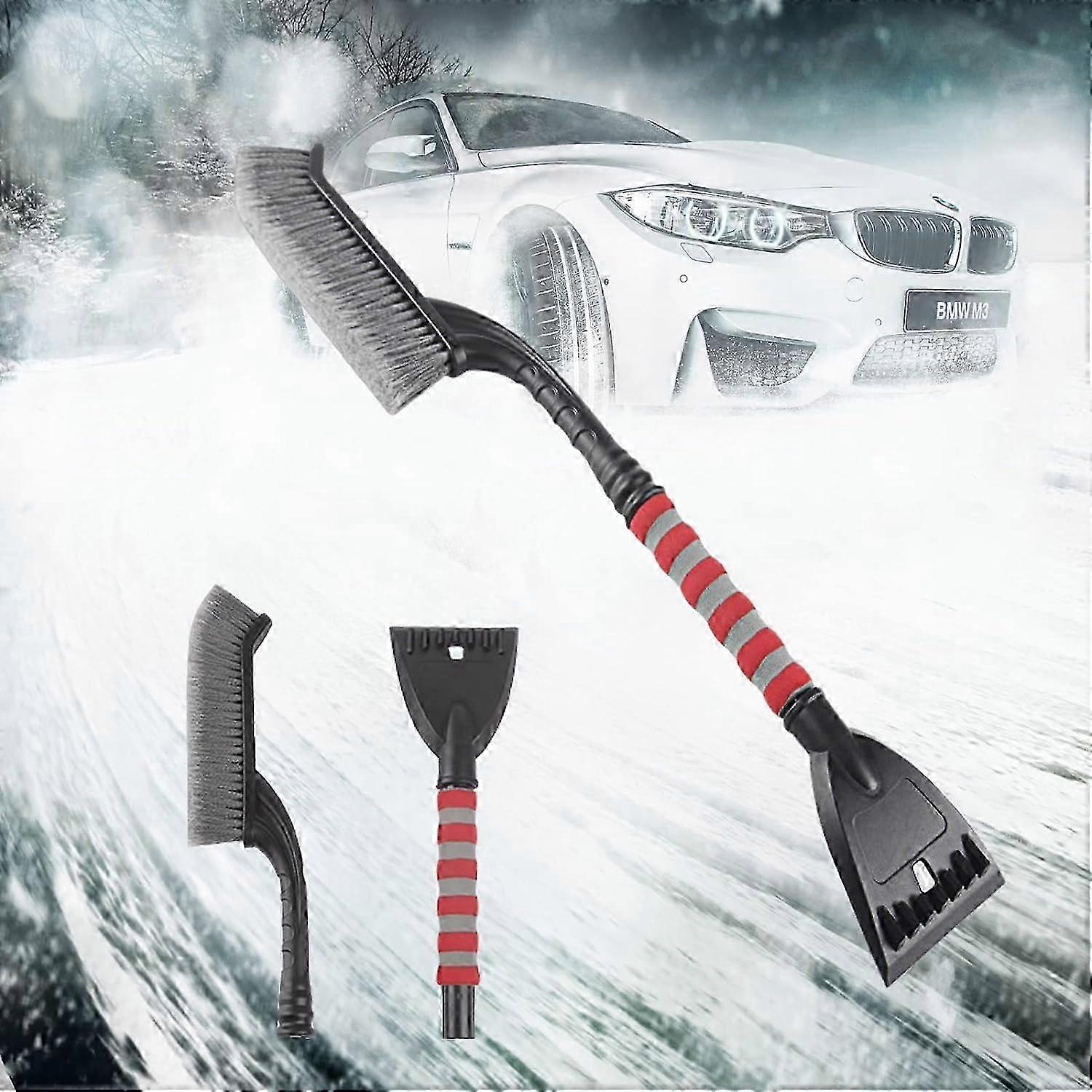 2 in 1 Snow Brush and Detachable Ice Scraper with Foam Handle Suitable for Cars, Trucks, SUVs, and MPVs, Ideal for Winter Weather Use