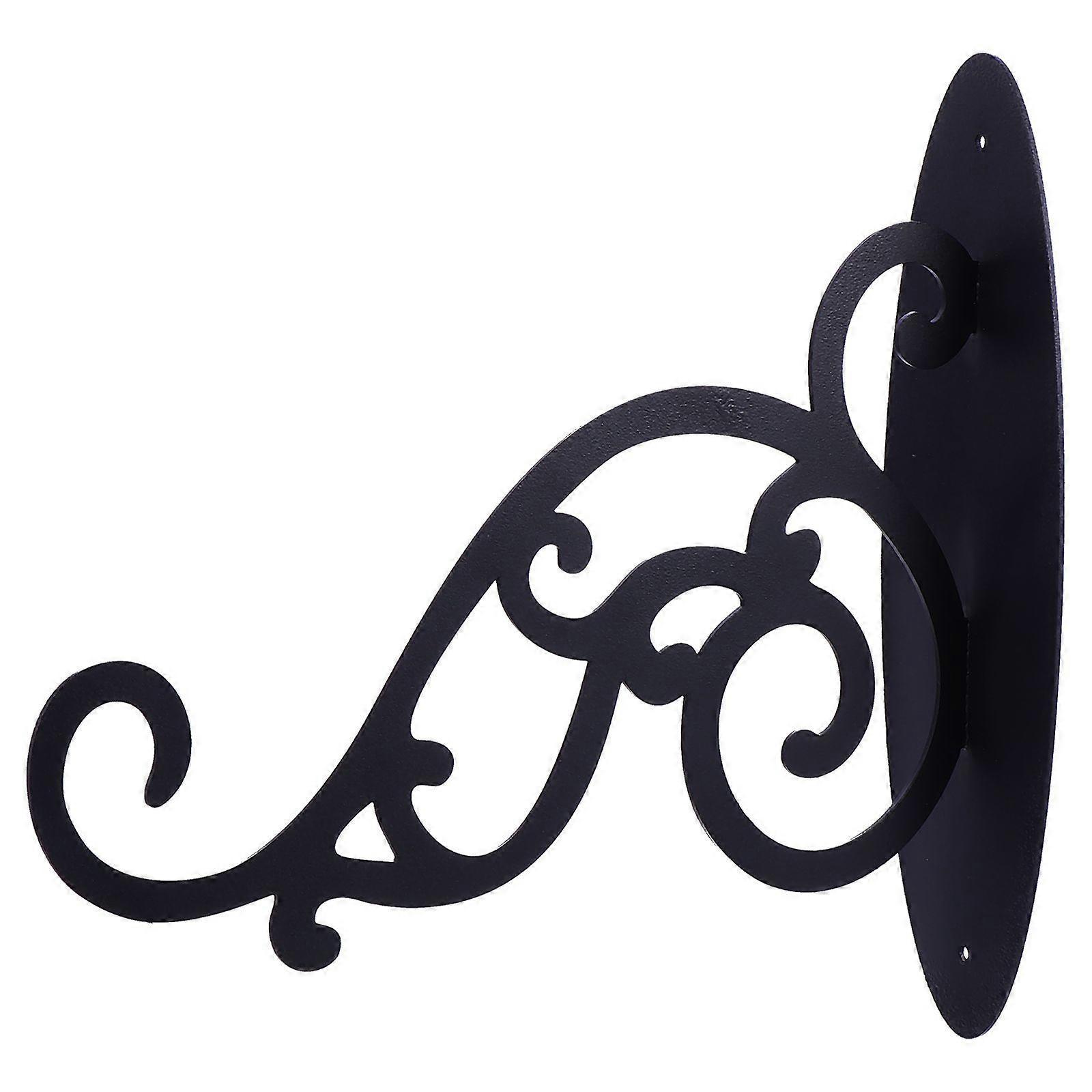 Decorative Plant Pot Hanger Hook Wall Mount Lantern Hanging Bracket (Black)