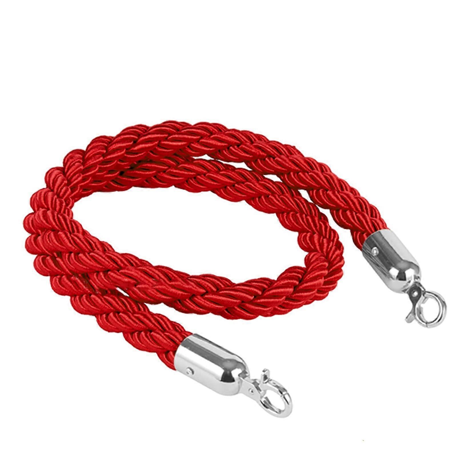 Red barrier hemp rope for crowd control, 0.6 m, VIP cord with hook, outdoor, restaurant, entrance, available in 1.9 cm, 1.8 m, 2.3 m, 3 m long 60 cm