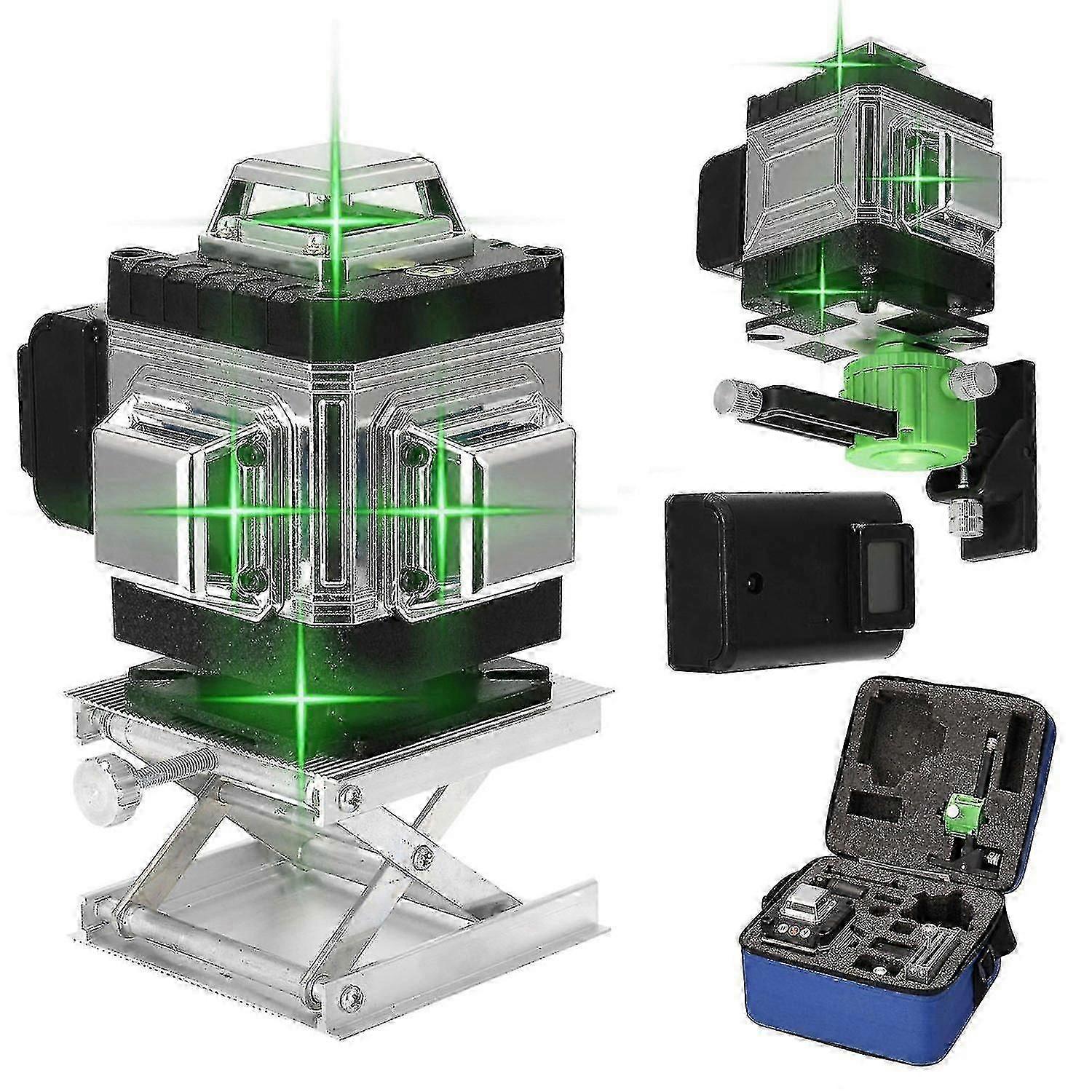 Laser Level 16 Lines Green Laser Level 3-degree Self Leveling Tool with Horizontal and Vertical Obli