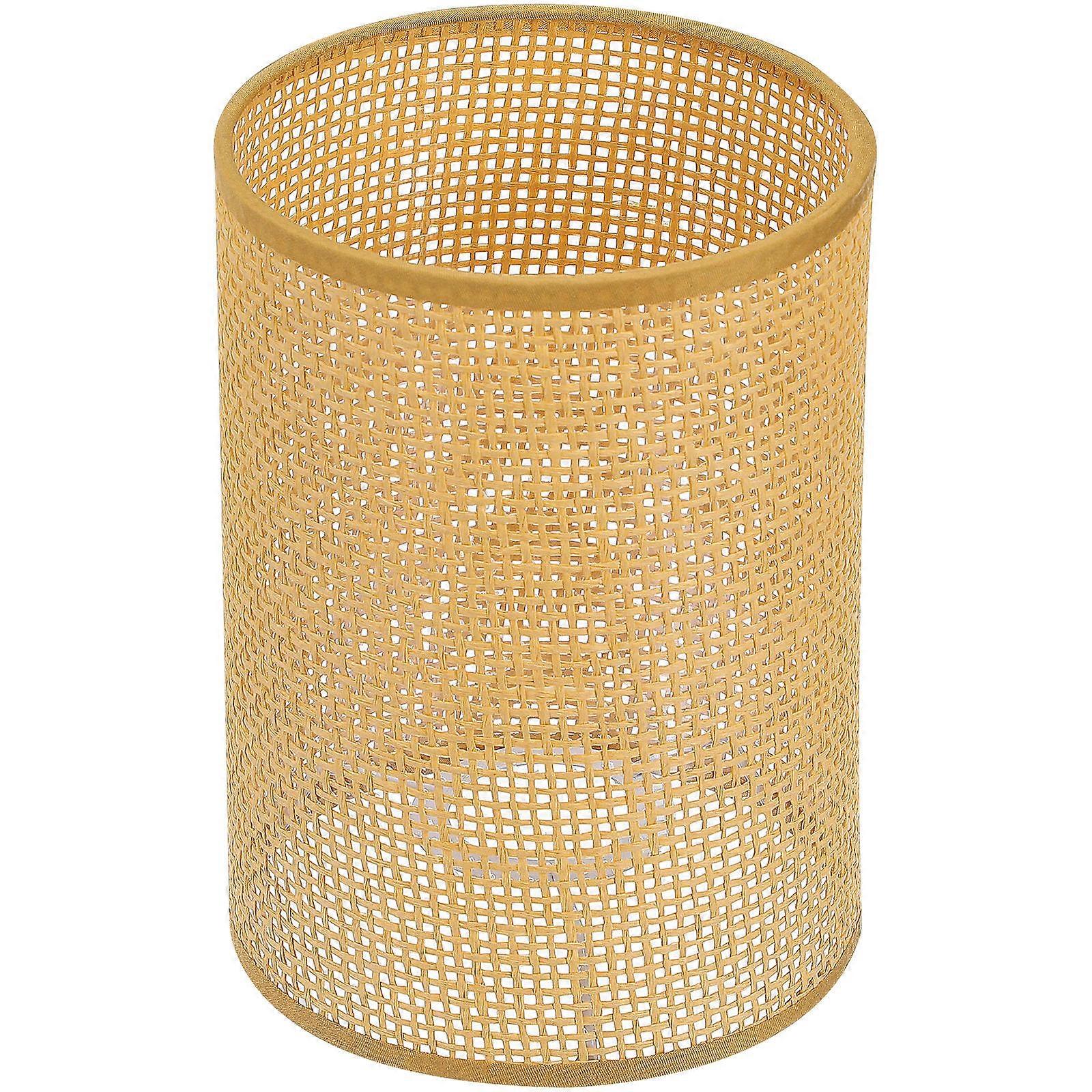 Rustic Woven Rattan Lamp Shade for Table Lamps Adds Warmth to Living Room Bedroom with E27 Base Fits Floor Lamps 10.5 Inches