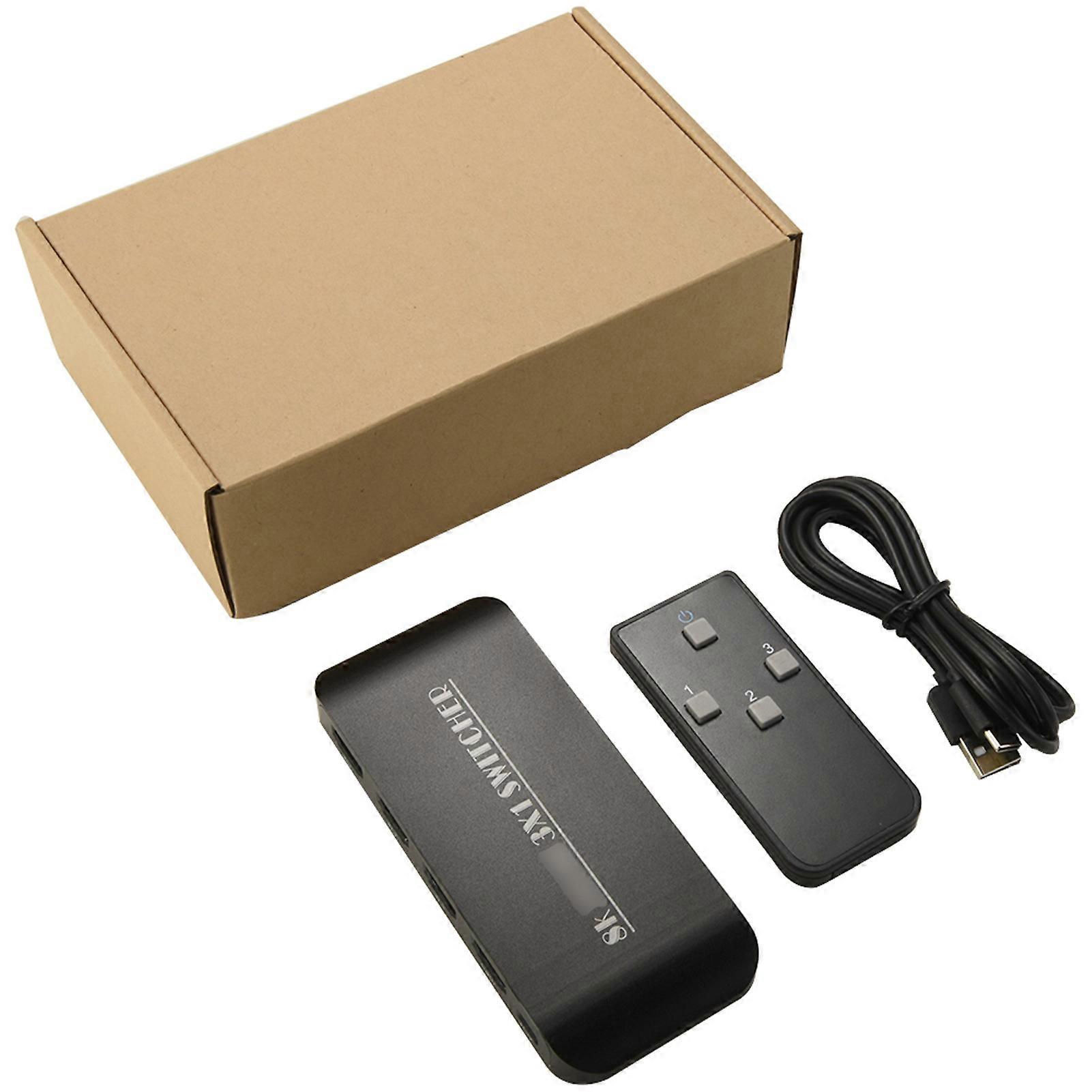 High Definition HDMI Switcher 8K 3 in 1 Out with IR Remote for TV Monitor Projector