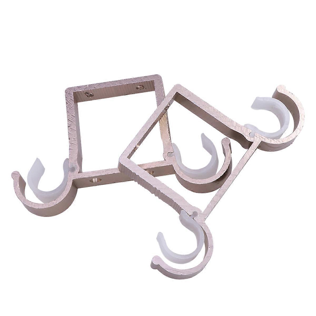 قضيب الستارة معلقة بين قوسين مزدوجة هوك الديكور ديكور المنزل سبائك الألومنيوم 13.50x8.50x1.80cm 2 قطعة