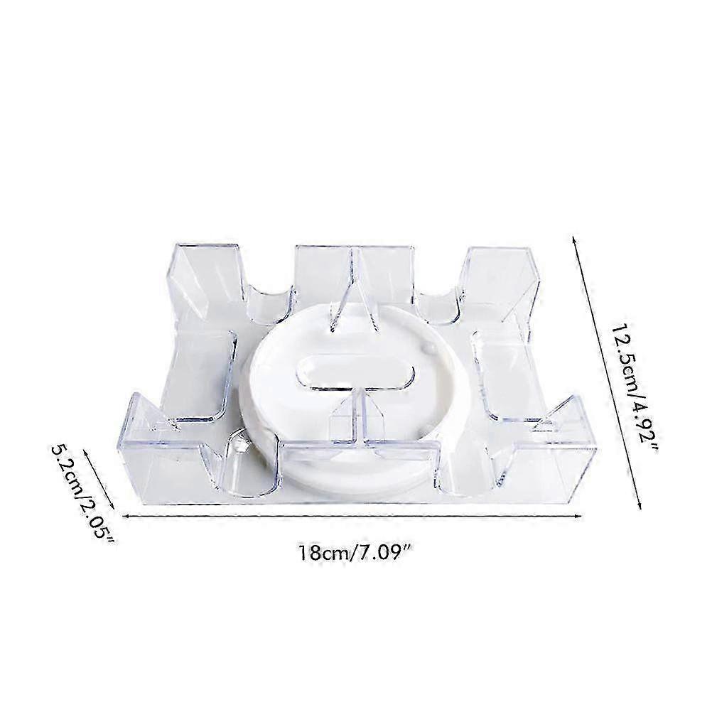 20242 Deck/6 Deck Rotating Card Tray Convenient Playing Card Holder Clear Card Game Organizer