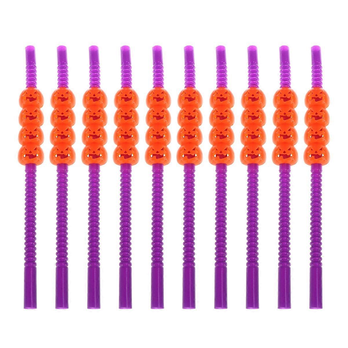 Drinking Straw Halloween Party Favors Spiral For Kids And Adults 10Pcs